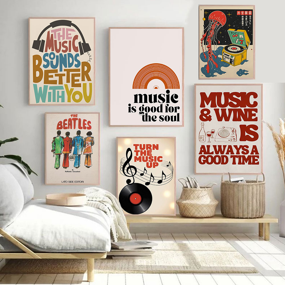 Home Office Quotes - เพลงย้อนยุคดีต่อจิตวิญญาณ ภาพพิมพ์บนผ้าใบ คำคมเกี่ยวกับดนตรี โปสเตอร์ศิลปะดนตรีสวยงาม สำหรับตกแต่งบ้าน สำนักงาน