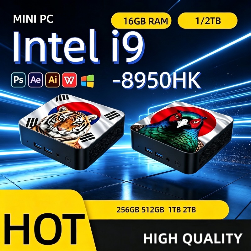 Home Office Windows 11 - มินิพีซีขนาดกะทัดรัด Intel Core i9 8950HK, 16GB