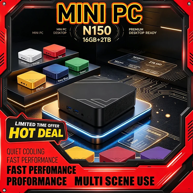 Home Office Windows 11 - มินิพีซี Intel N150 13 สี RAM
