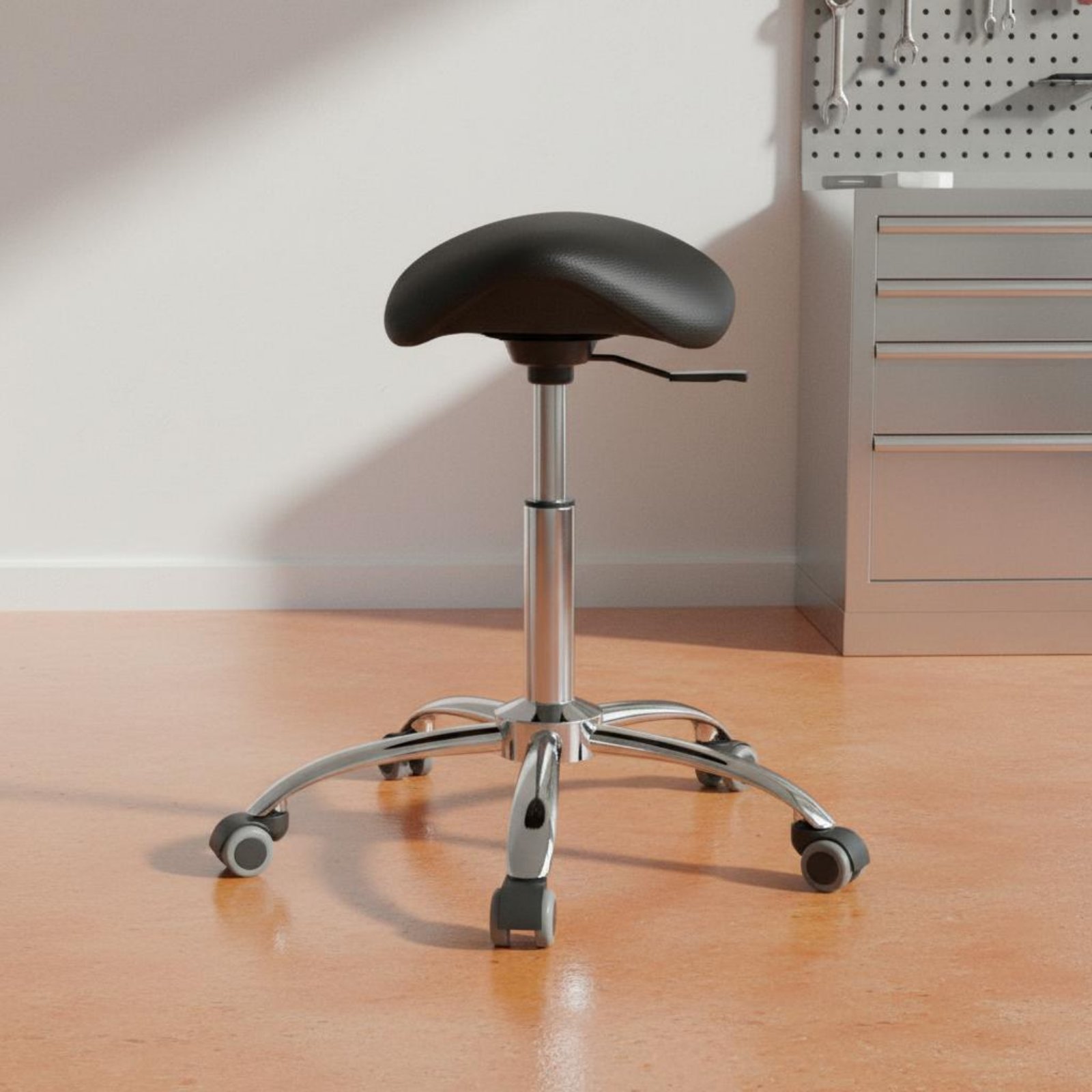 Ergonomic Office Chair - เก้าอี้ทรงอานแบบหมุนได้ ทนทาน รองรับสรีระ ปรับความสูงได้ ทำความสะอาดง่าย เฟอร์นิเจอร์สำนักงาน