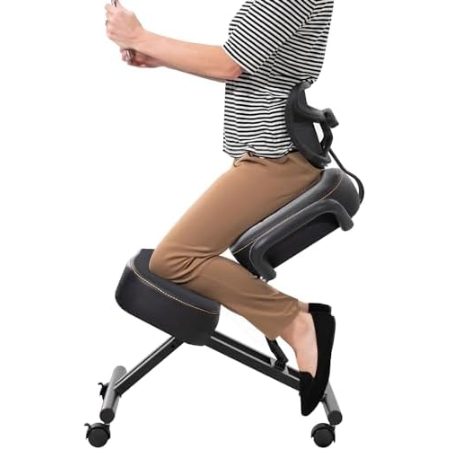 Ergonomic Office Chair - DRAGONN เก้าอี้นั่งคุกเข่าตามหลักสรีรศาสตร์พร้อมพนักพิง ปรับระดับได้สำหรับใช้ในบ้านและสำนักงาน พร้อมที่นั่งเอียงเพื่อความสะดวกสบายที่ดียิ่งขึ้น