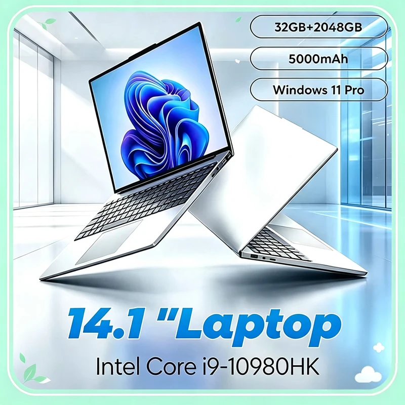 Home Office Windows 11 - แล็ปท็อปบางเฉียบขนาด 14.1 นิ้ว FHD Intel Core