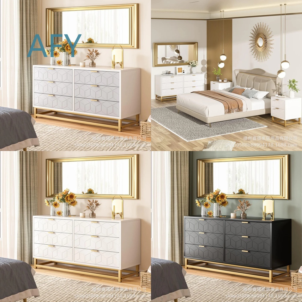 Home Office Ikea - ตู้ลิ้นชักไม้แบบกำหนดเองใหม่ 6 ลิ้นชัก สำหรับห้องนอน สำนักงานที่บ้าน เฟอร์นิเจอร์จัดเก็บของ