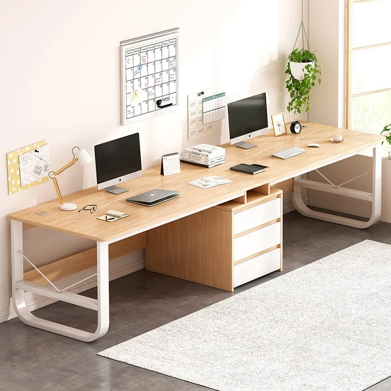 Home Office Ikea - โต๊ะยาวพิเศษ 78 นิ้ว, โต๊ะคู่ 2 ลิ้นชัก,