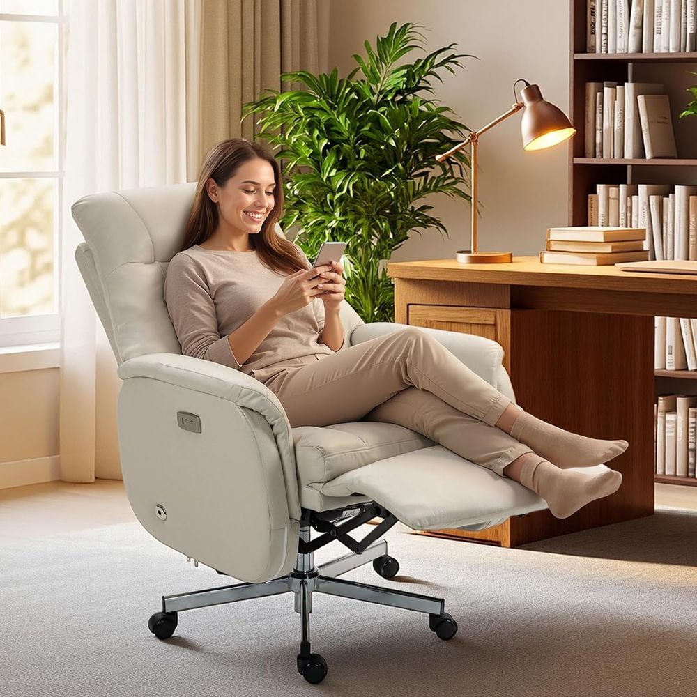 Ergonomic Office Chair - เก้าอี้สำนักงานปรับเอนได้แบบชาร์จ USB สำหรับคนตัวใหญ่และสูง รับน้ำหนักได้ 400 ปอนด์
