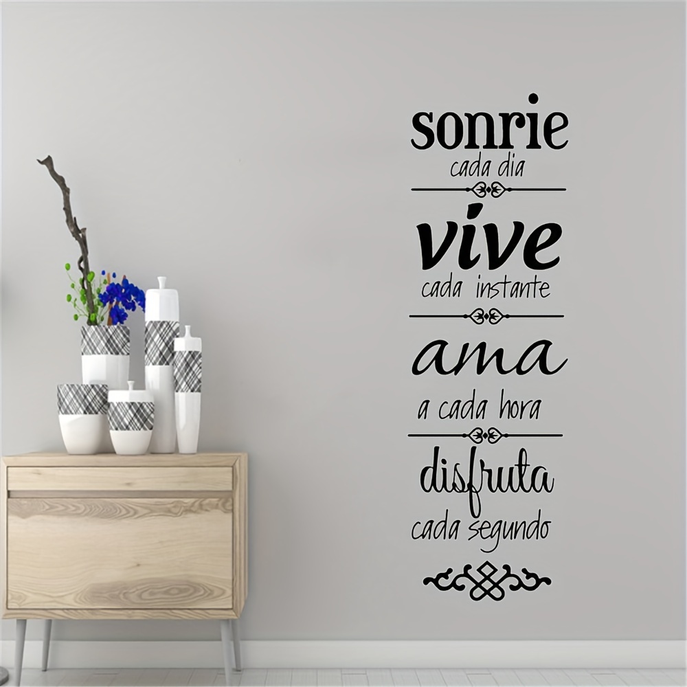 Home Office Quotes - สติกเกอร์ติดผนังลายข้อความภาษาสเปน1ชิ้นสติกเกอร์ตกแต่งบ้านรูปลอกติดผนังกันน้ำสำหรับรูปลอกติดผนังของตกแต่งห้องทำงาน