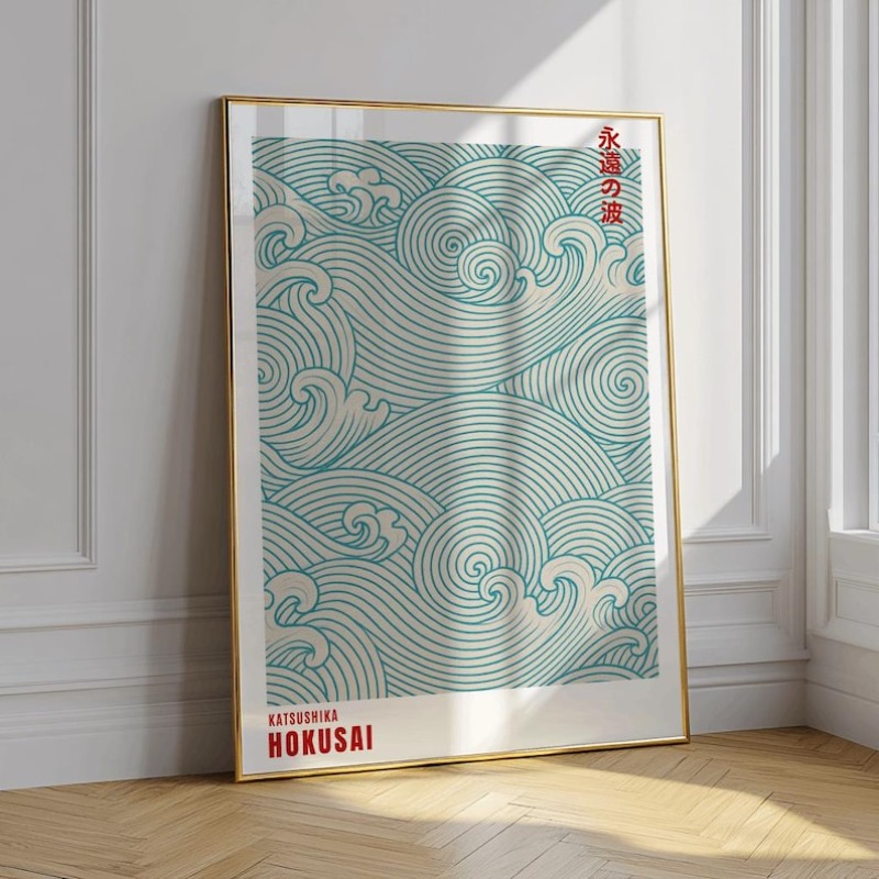 Home Office Japandi - โปสเตอร์ผ้าใบลายไม้แบบญี่ปุ่นแบบนามธรรม โปสเตอร์ศิลปะญี่ปุ่นแบบวบิซาบิสีเขียวไร้กรอบสำหรับตกแต่งห้องนั่งเล่นและห้องนอน