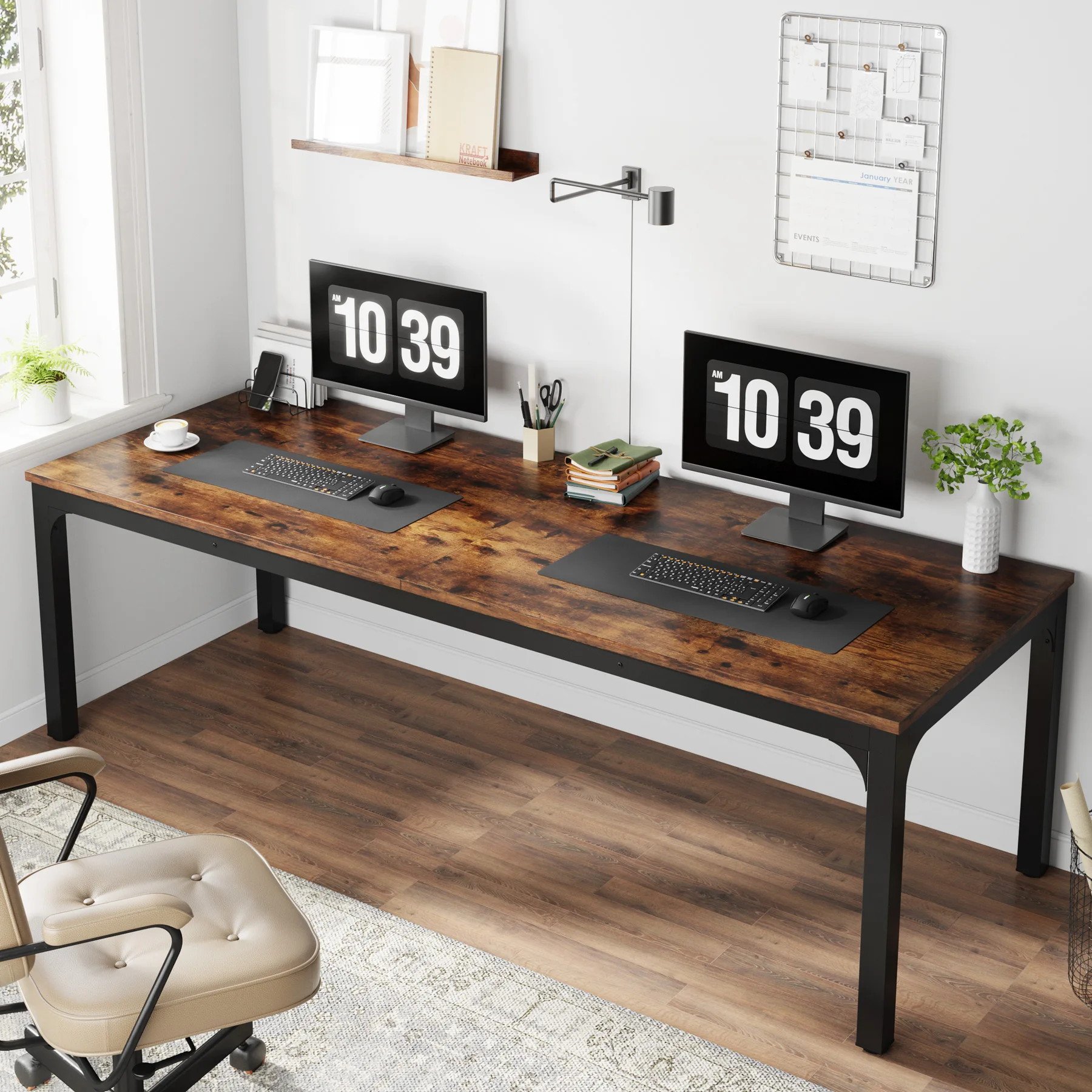 Home Office Ikea - Tribesigns โต๊ะคอมพิวเตอร์ยาวพิเศษ 78.7 นิ้ว โต๊ะ 2