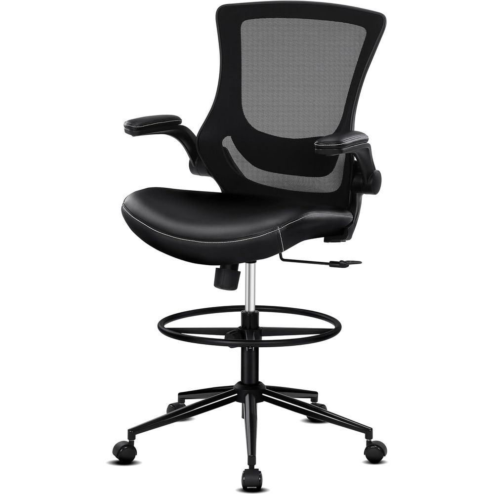 Ergonomic Office Chair - เก้าอี้สำนักงานพนักพิงสูงปรับเอนได้ตามหลักสรีรศาสตร์ พร้อมที่รองรับหลังส่วนล่างและที่พักเท้าปรับได้