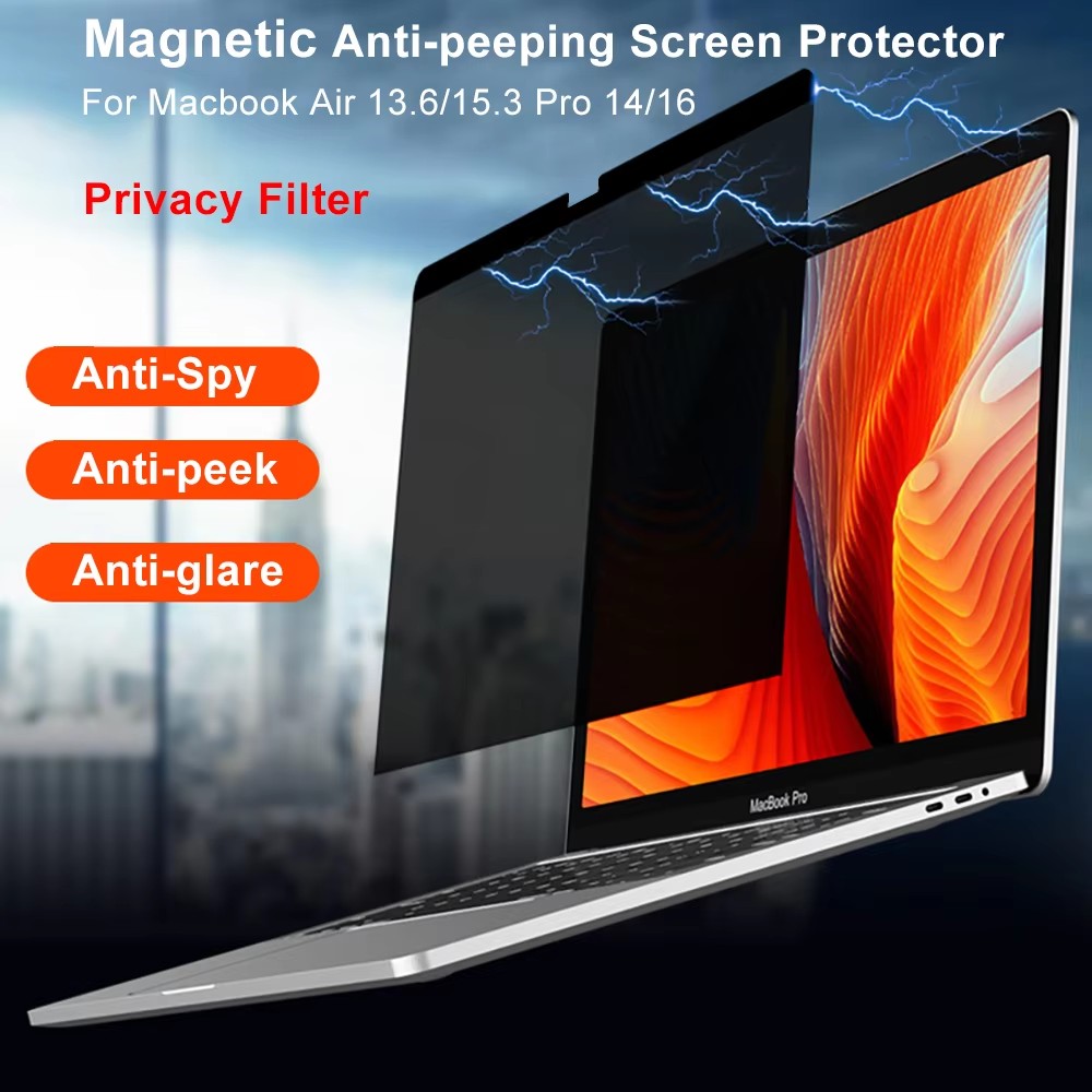 Monitor Privacy Screen - ฟิล์มกันมองข้างแบบแม่เหล็กสำหรับ Mac ฟิล์มกรองแสงป้องกันการสอดแนมสำหรับ Macbook M4 M3