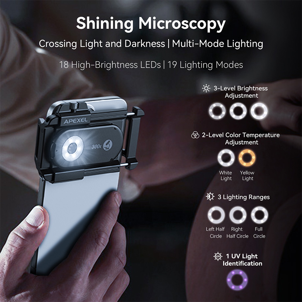 APEXEL นาโนซูม 300X เลนส์กล้อง - Zoom Lighting Kit บทวิจารณ์และราคา