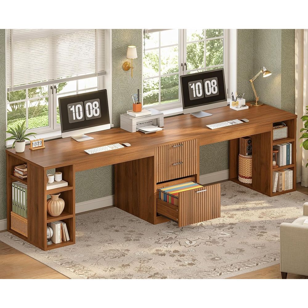 96.5 โต๊ะคอมพิวเตอร์พร้อมโต๊ะท - Home Office With Two Desks บทวิจารณ์และราคา