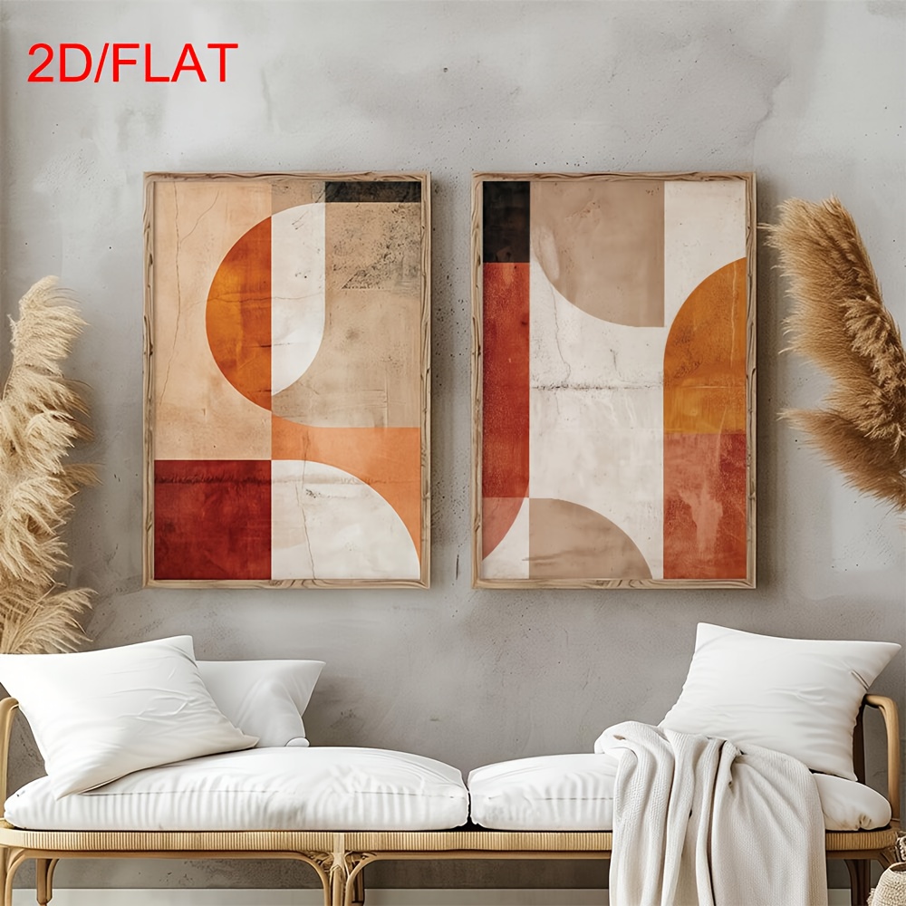 2D/แบน 2 ชิ้น โปสเตอร์ลายเรขาค - Home Office Japandi บทวิจารณ์และราคา