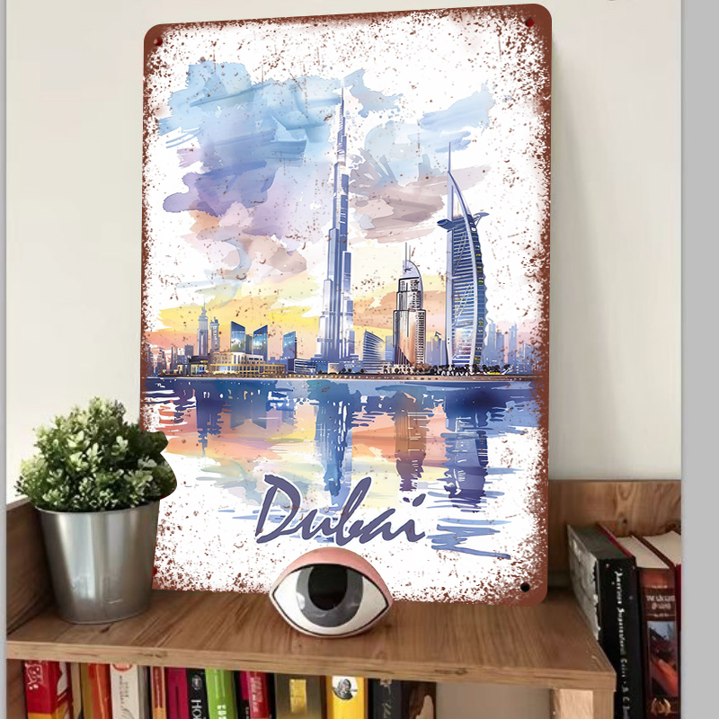 ภาพวาดสีน้ำสกายไลน์ดูไบ งานศิล - Home Office Dubai บทวิจารณ์และราคา