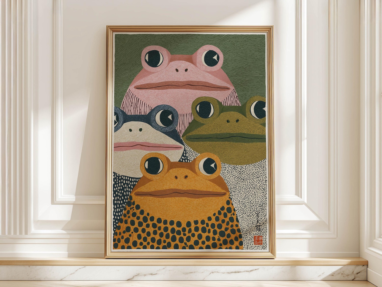 ภาพพิมพ์ศิลปะกบญี่ปุ่นสมัยใหม่ - Home Office Japandi บทวิจารณ์และราคา