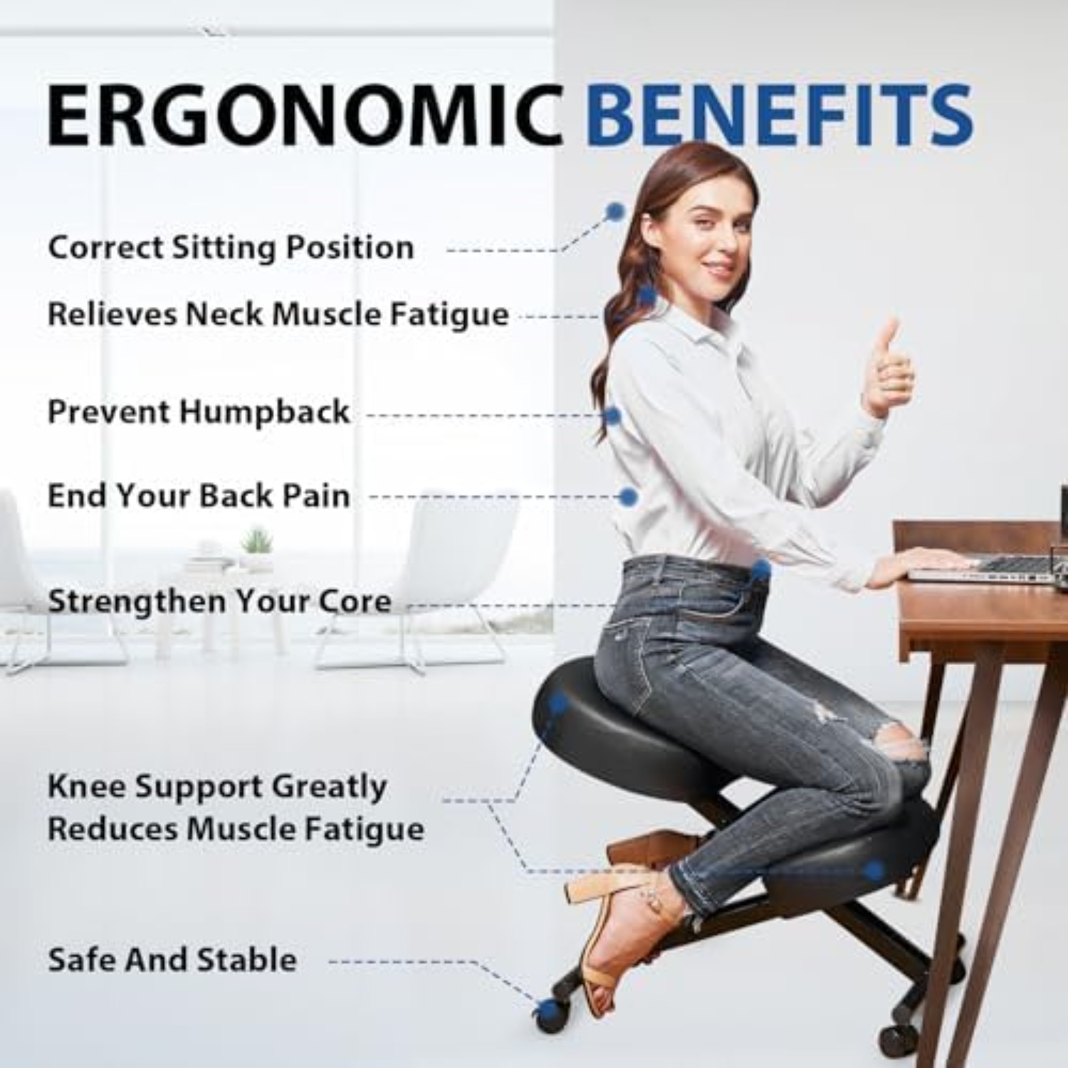เก้าอี้นั่งคุกเข่าเพื่อสุขภาพ, - Ergonomic Office Chair บทวิจารณ์และราคา