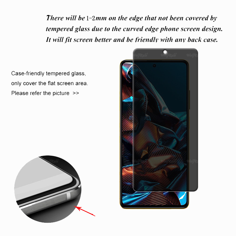 4Pcs สําหรับ Poco X5 Pro แก้ว  - Monitor Privacy Screen บทวิจารณ์และราคา