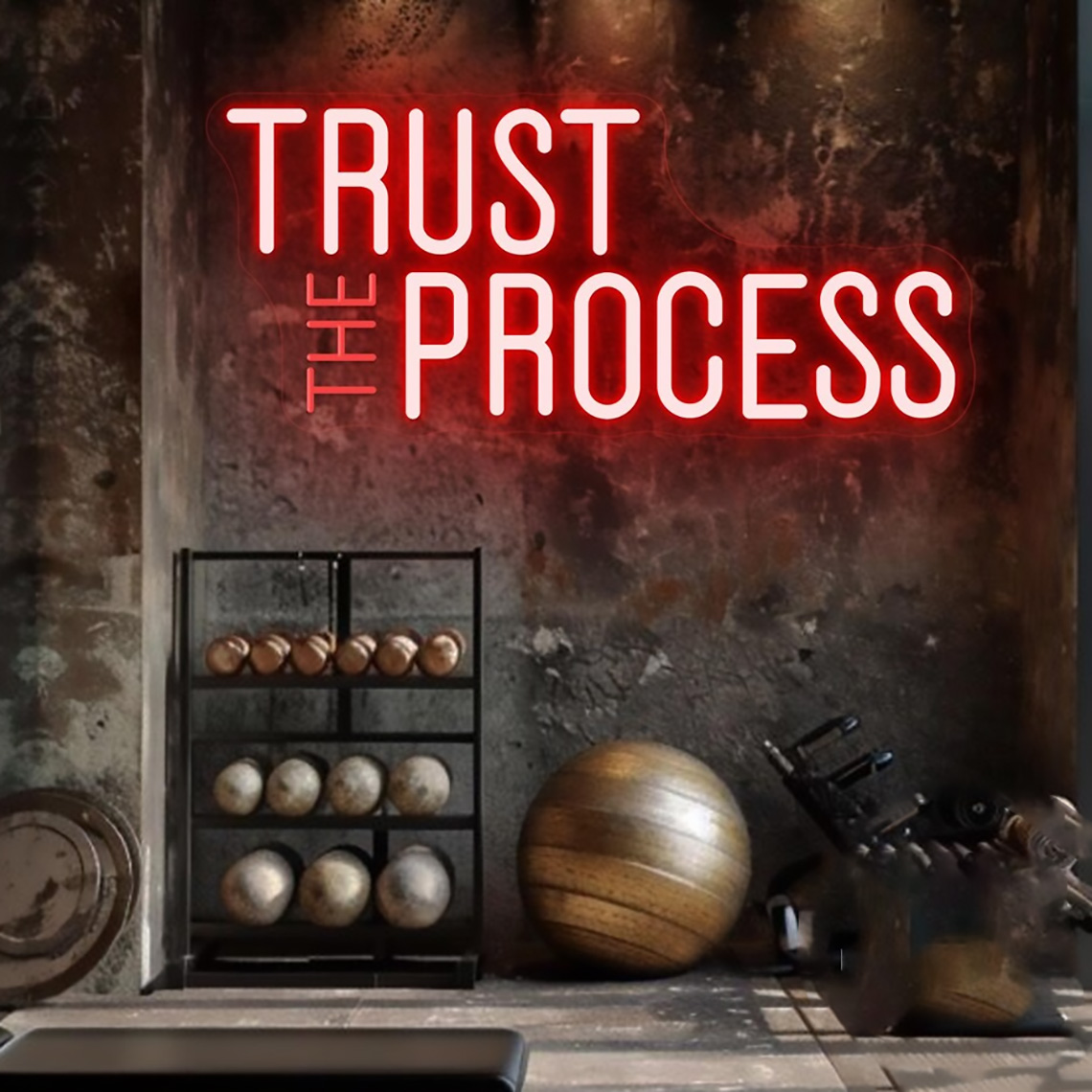 ป้ายไฟนีออน Trust The Process, - Home Office Quotes บทวิจารณ์และราคา