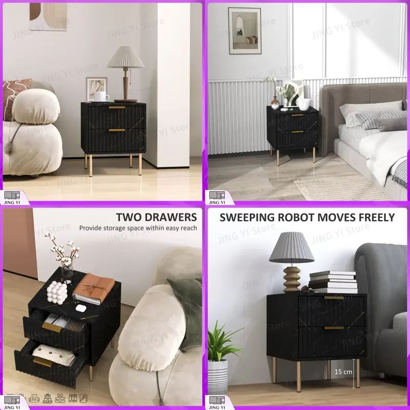 โต๊ะข้างเตียงสองลิ้นชักดีไซน์ห - Home Office With Two Desks บทวิจารณ์และราคา