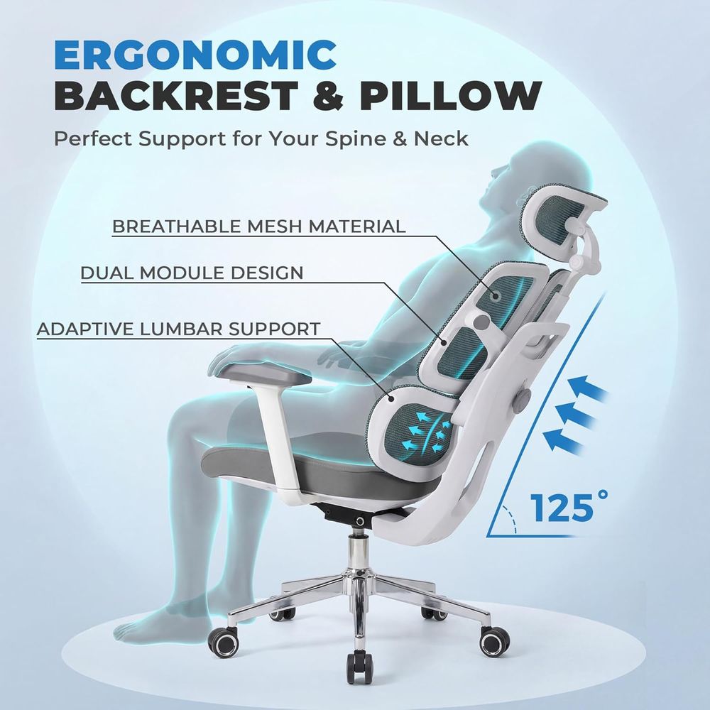 เก้าอี้สำนักงานตาข่ายแบบเออร์โ - Ergonomic Office Chair บทวิจารณ์และราคา