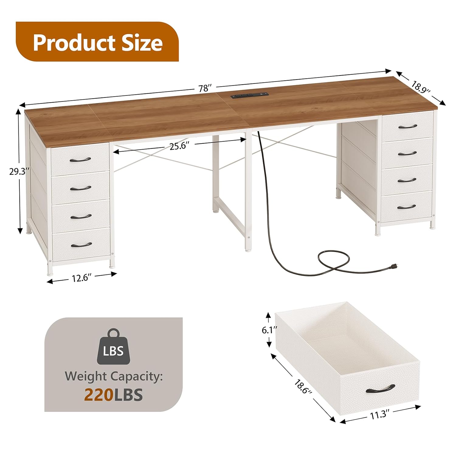 โต๊ะทำงาน 2 ที่นั่ง 8 ลิ้นชัก  - Home Office With Two Desks บทวิจารณ์และราคา